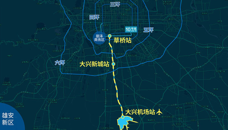 北京大兴机场线线路图