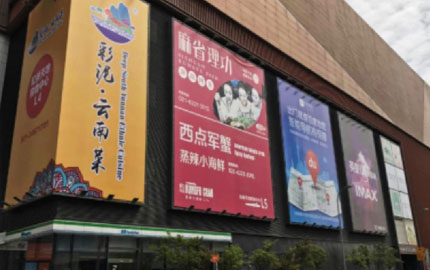 上海虹桥新天地购物中心南立面东段竖版墙面大牌