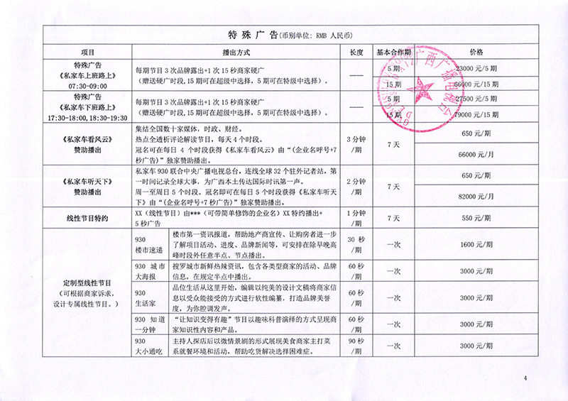 2019年广西私家车930广播广告价格表